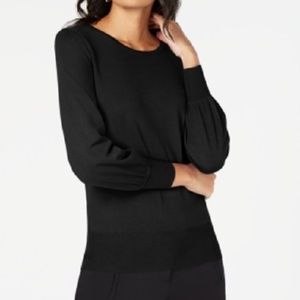 New Alfani Bishop Sleeve Pullover Crewneck Sweater